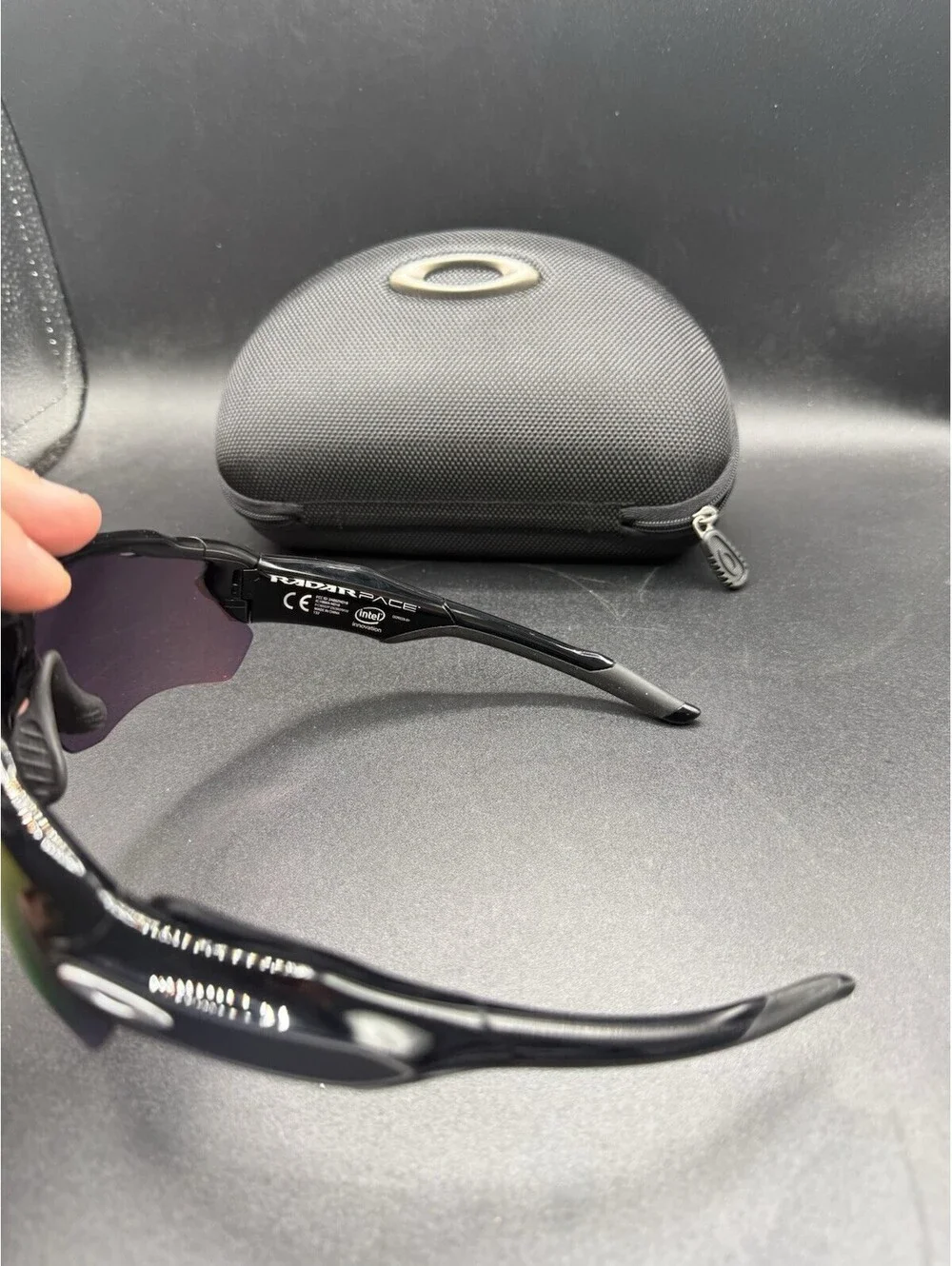 OAKLEY RADAR PACE POLISHED BLACK PRIZM ROAD CLEAR BLUETOOTH CONNECT SUNGLASSES
